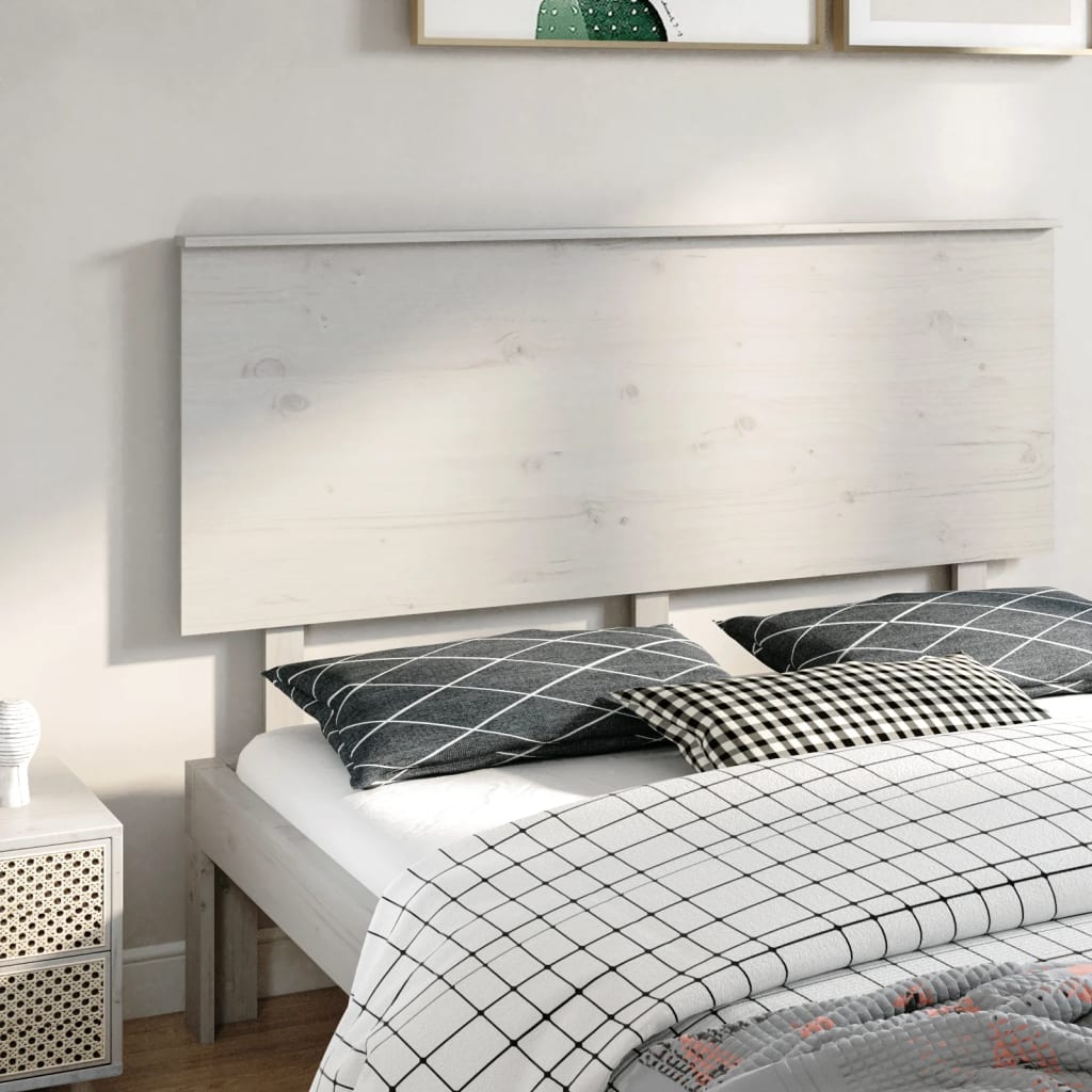 Tăblie de pat, alb, 154x6x82,5 cm, lemn masiv de pin - Lando
