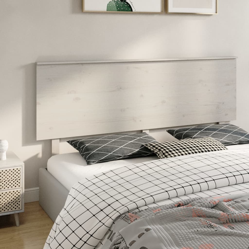 Tăblie de pat, alb, 184x6x82,5 cm, lemn masiv de pin