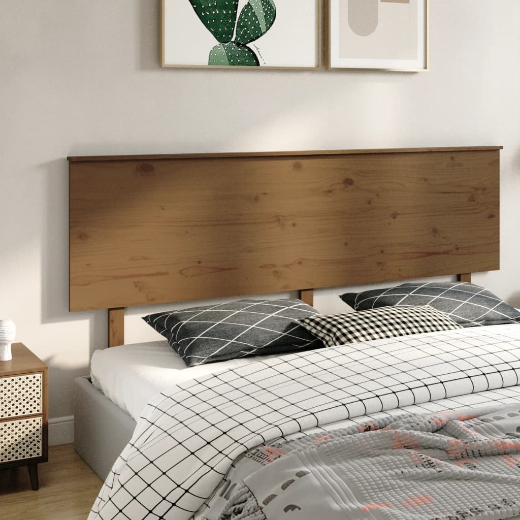 Tăblie de pat, maro miere, 204x6x82,5 cm, lemn masiv de pin - Lando