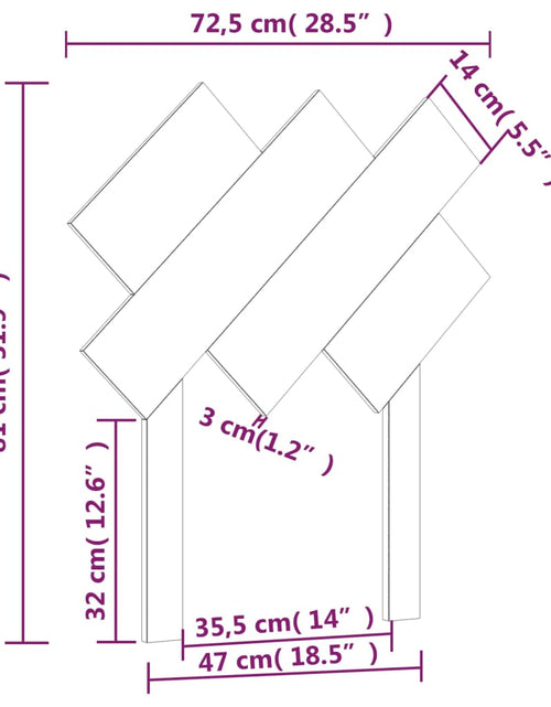 Încărcați imaginea în vizualizatorul Galerie, Tăblie de pat, 72,5x3x81 cm, lemn masiv de pin - Lando
