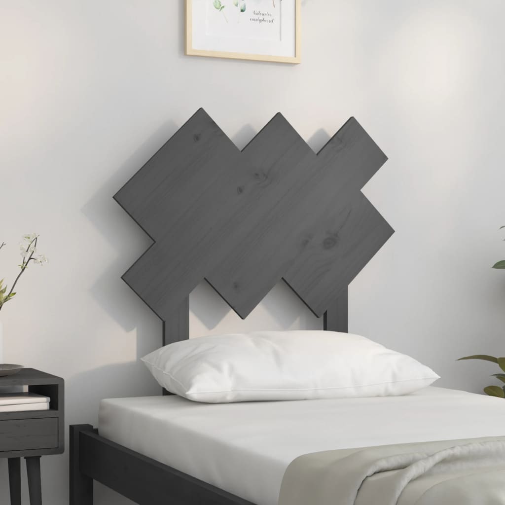 Tăblie de pat, gri, 72,5x3x81 cm, lemn masiv de pin - Lando