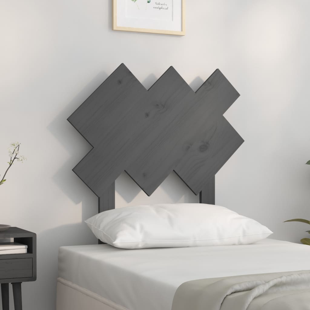 Tăblie de pat, gri, 72,5x3x81 cm, lemn masiv de pin - Lando
