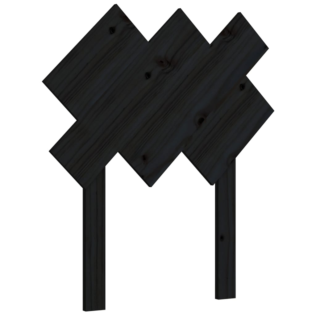 Tăblie de pat, negru, 72,5x3x81 cm, lemn masiv de pin - Lando