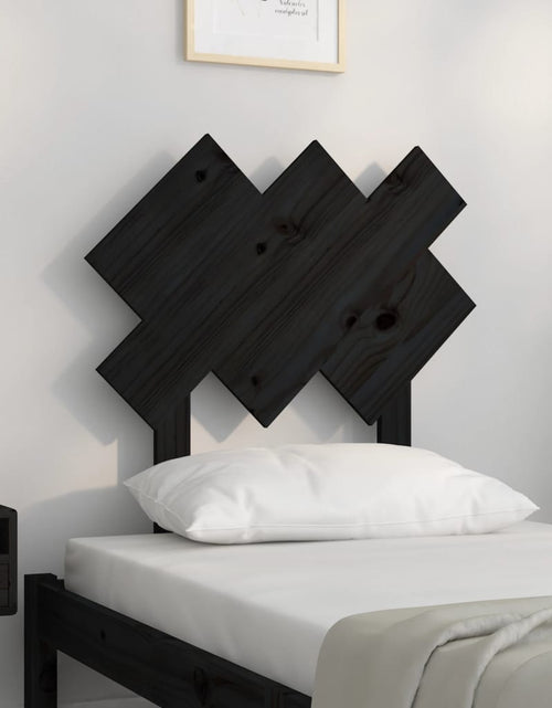 Încărcați imaginea în vizualizatorul Galerie, Tăblie de pat, negru, 72,5x3x81 cm, lemn masiv de pin - Lando
