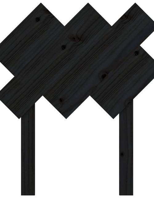 Încărcați imaginea în vizualizatorul Galerie, Tăblie de pat, negru, 72,5x3x81 cm, lemn masiv de pin - Lando
