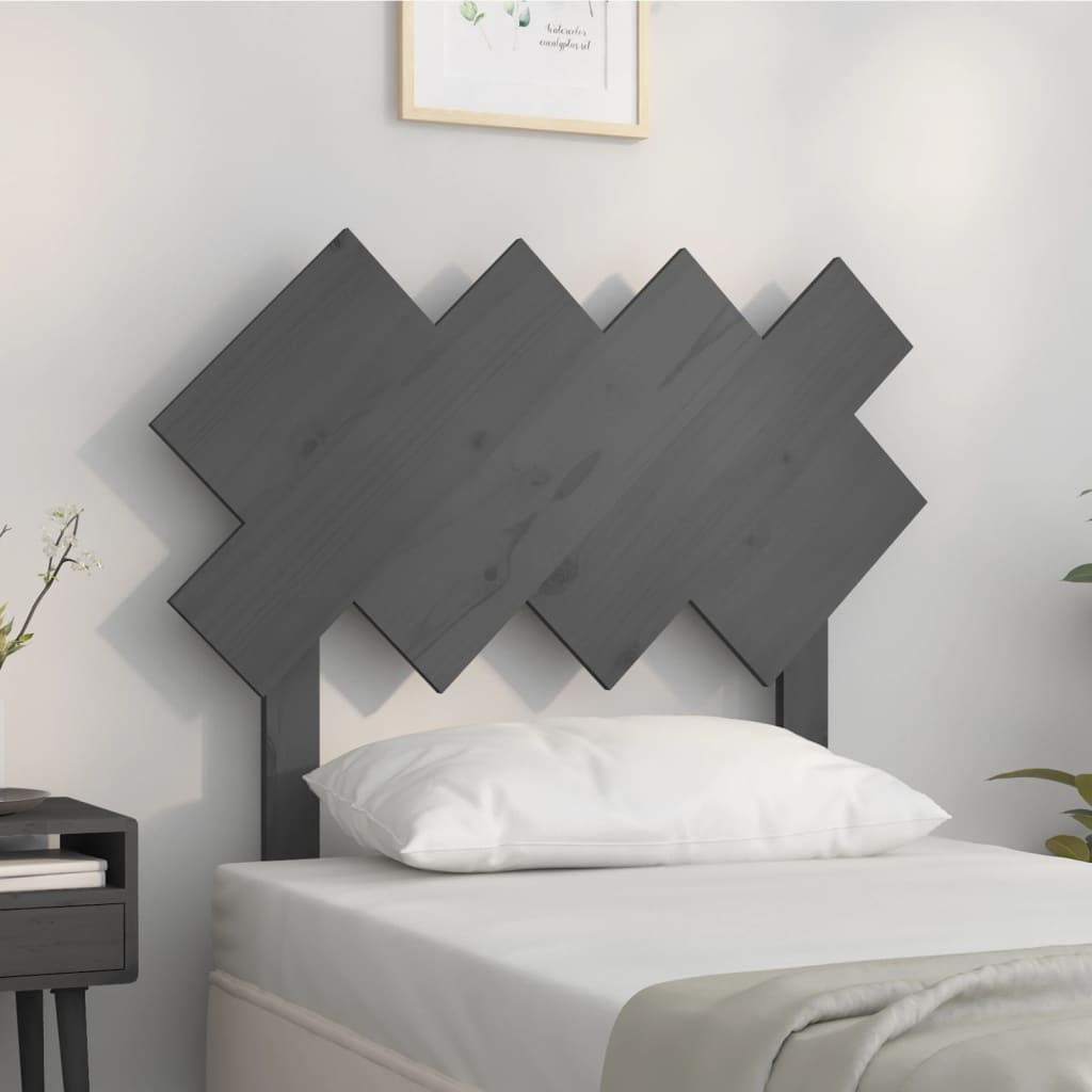 Tăblie de pat, gri, 92x3x81 cm, lemn masiv de pin - Lando