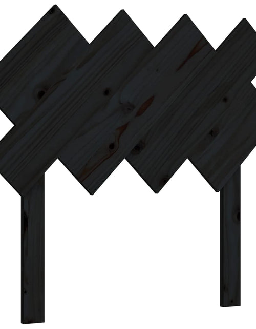 Загрузите изображение в средство просмотра галереи, Tăblie de pat, negru, 92x3x81 cm, lemn masiv de pin - Lando
