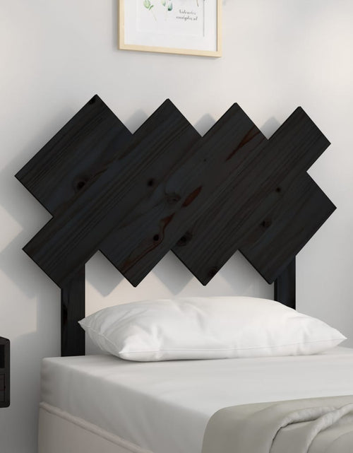 Încărcați imaginea în vizualizatorul Galerie, Tăblie de pat, negru, 92x3x81 cm, lemn masiv de pin - Lando
