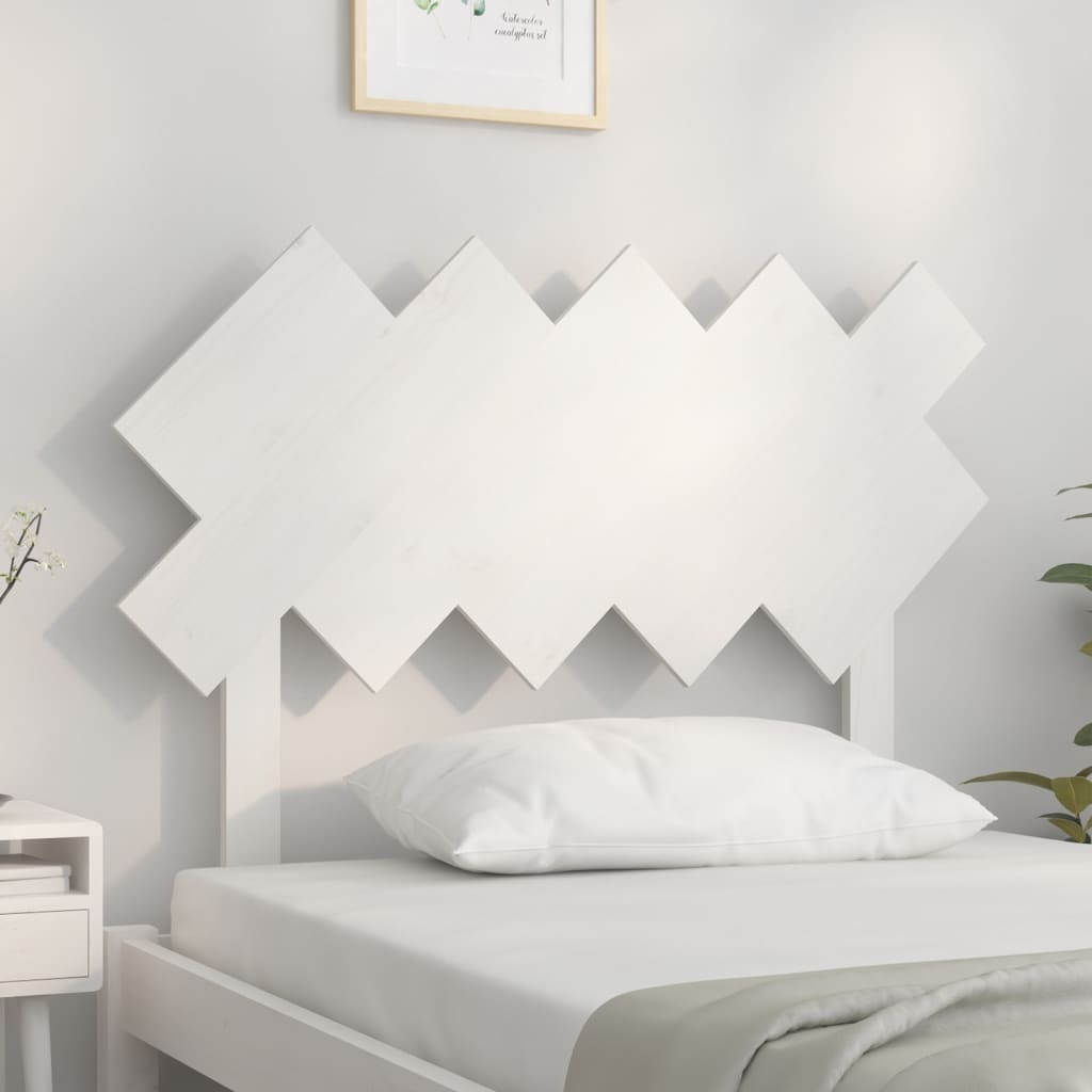 Tăblie de pat, alb, 104x3x80,5 cm, lemn masiv de pin - Lando