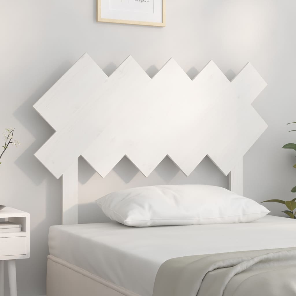 Tăblie de pat, alb, 104x3x80,5 cm, lemn masiv de pin - Lando