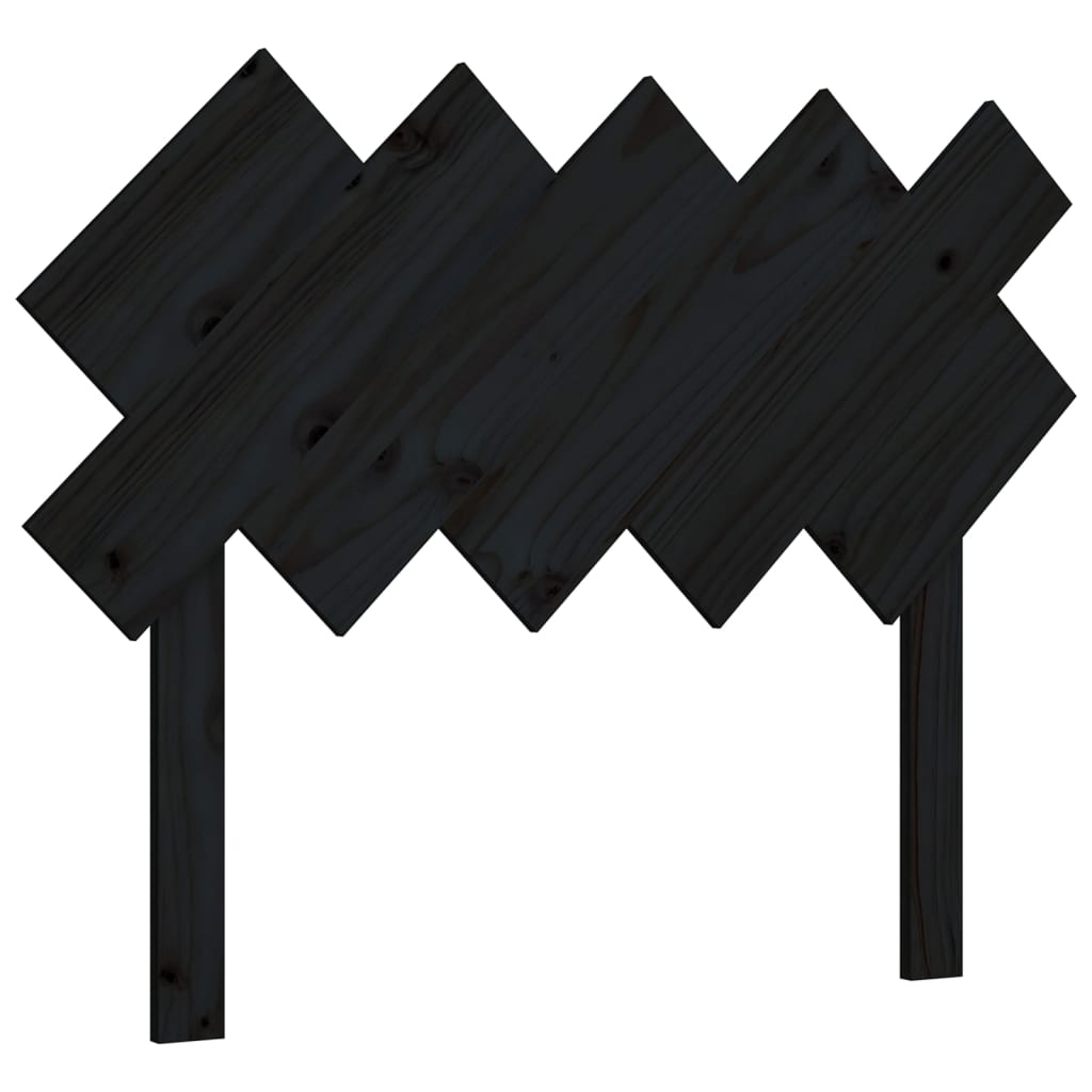 Tăblie de pat, negru, 104x3x80,5 cm, lemn masiv de pin - Lando
