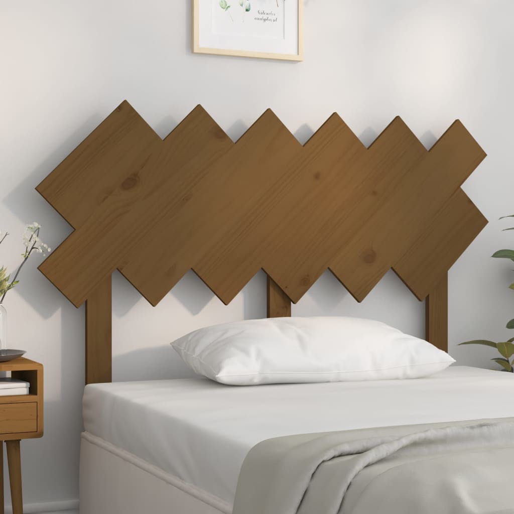 Tăblie de pat, maro miere, 122,5x3x80,5 cm, lemn masiv de pin - Lando