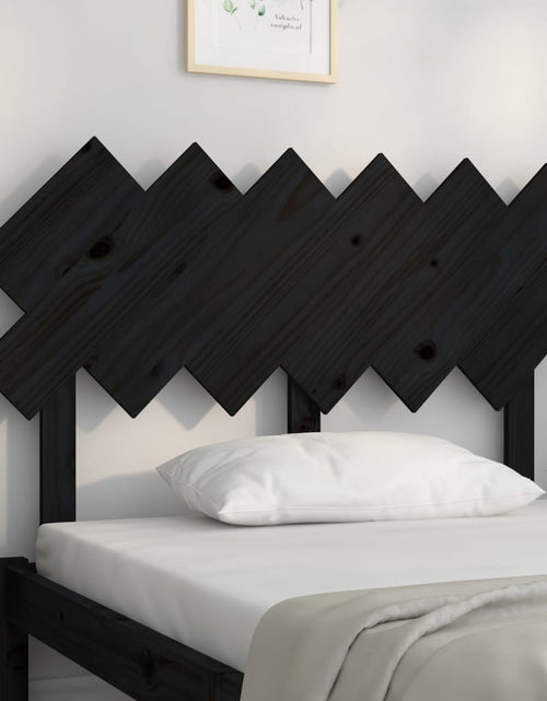 Încărcați imaginea în vizualizatorul Galerie, Tăblie de pat, negru, 122,5x3x80,5 cm, lemn masiv de pin - Lando
