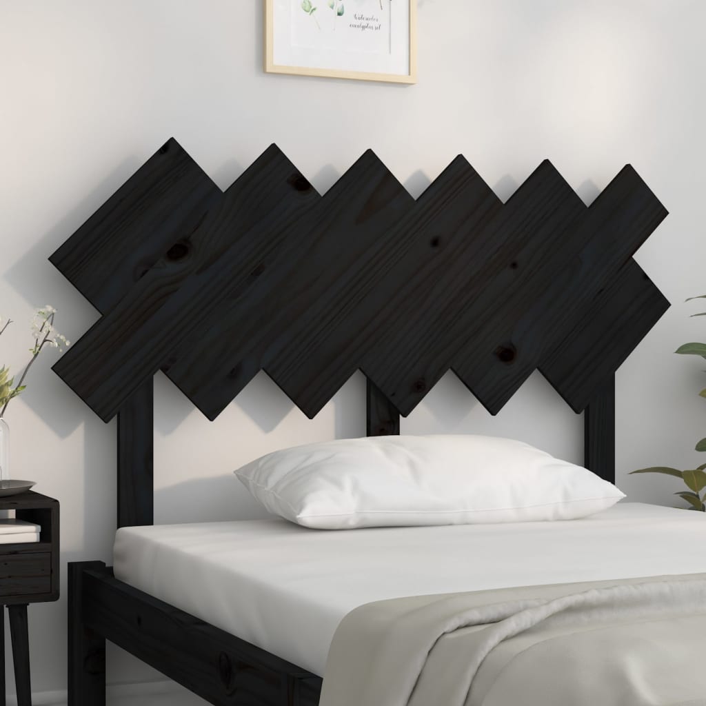Tăblie de pat, negru, 122,5x3x80,5 cm, lemn masiv de pin - Lando