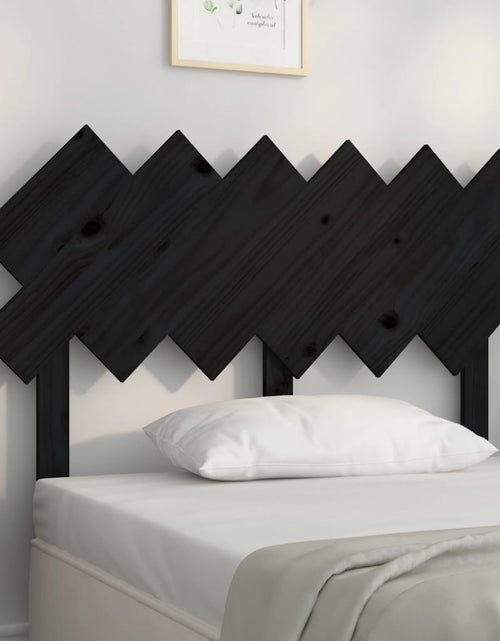 Încărcați imaginea în vizualizatorul Galerie, Tăblie de pat, negru, 122,5x3x80,5 cm, lemn masiv de pin - Lando
