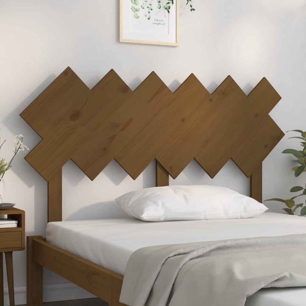 Tăblie de pat, maro miere, 132x3x81 cm, lemn masiv de pin - Lando