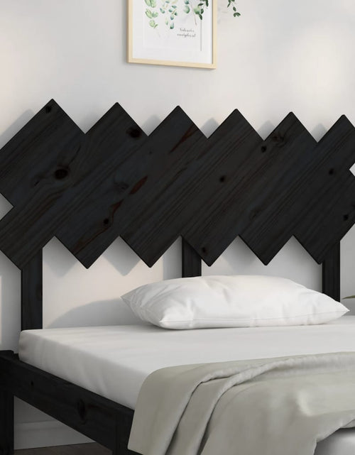 Încărcați imaginea în vizualizatorul Galerie, Tăblie de pat, negru, 132x3x81 cm, lemn masiv de pin - Lando
