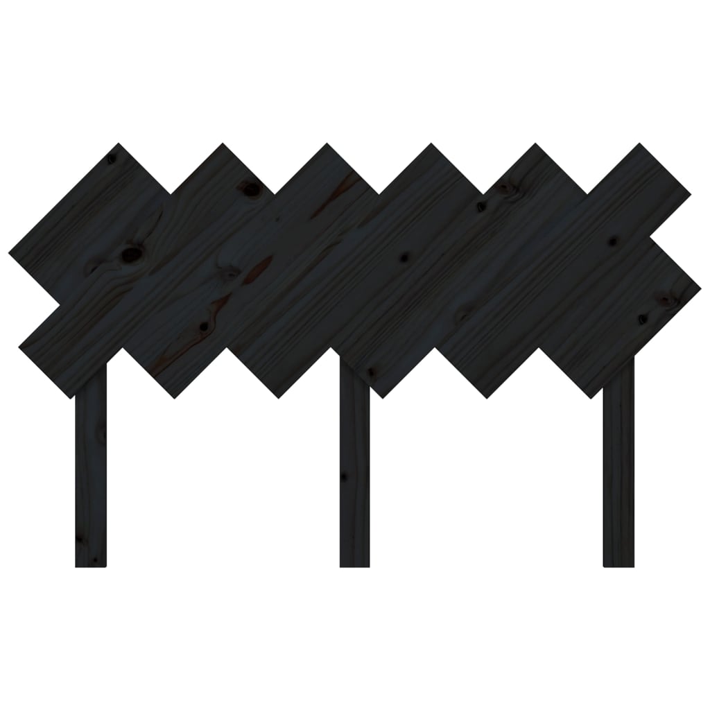 Tăblie de pat, negru, 132x3x81 cm, lemn masiv de pin - Lando
