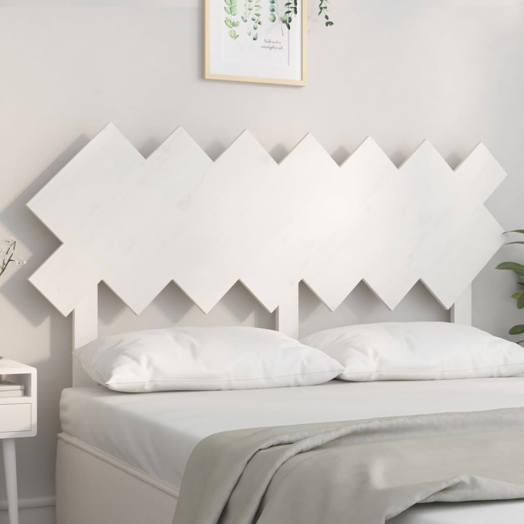 Tăblie de pat, alb, 141x3x80,5 cm, lemn masiv de pin - Lando