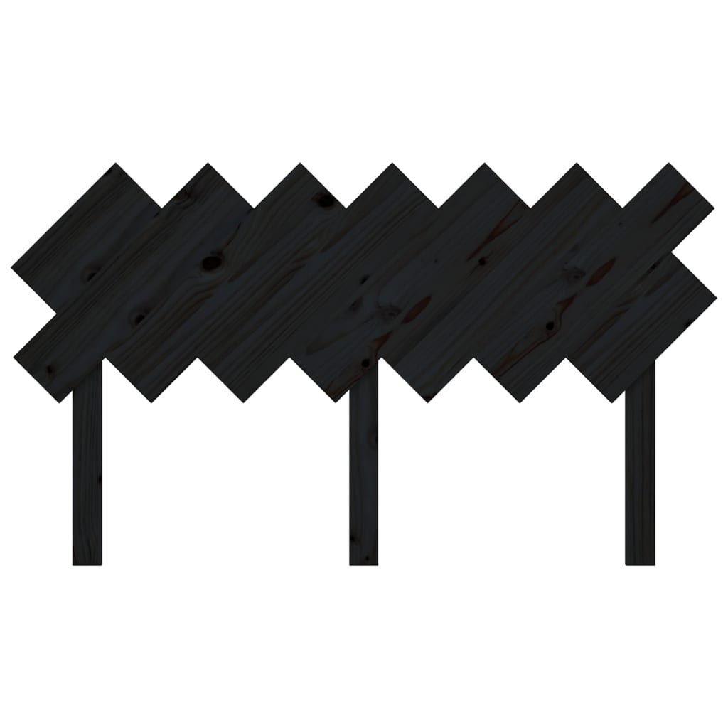 Tăblie de pat, negru, 141x3x80,5 cm, lemn masiv de pin - Lando