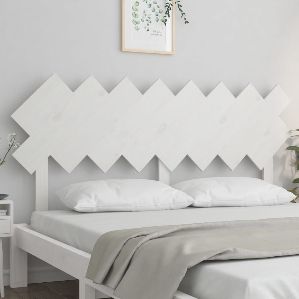 Tăblie de pat, alb, 159,5x3x80,5 cm, lemn masiv de pin - Lando