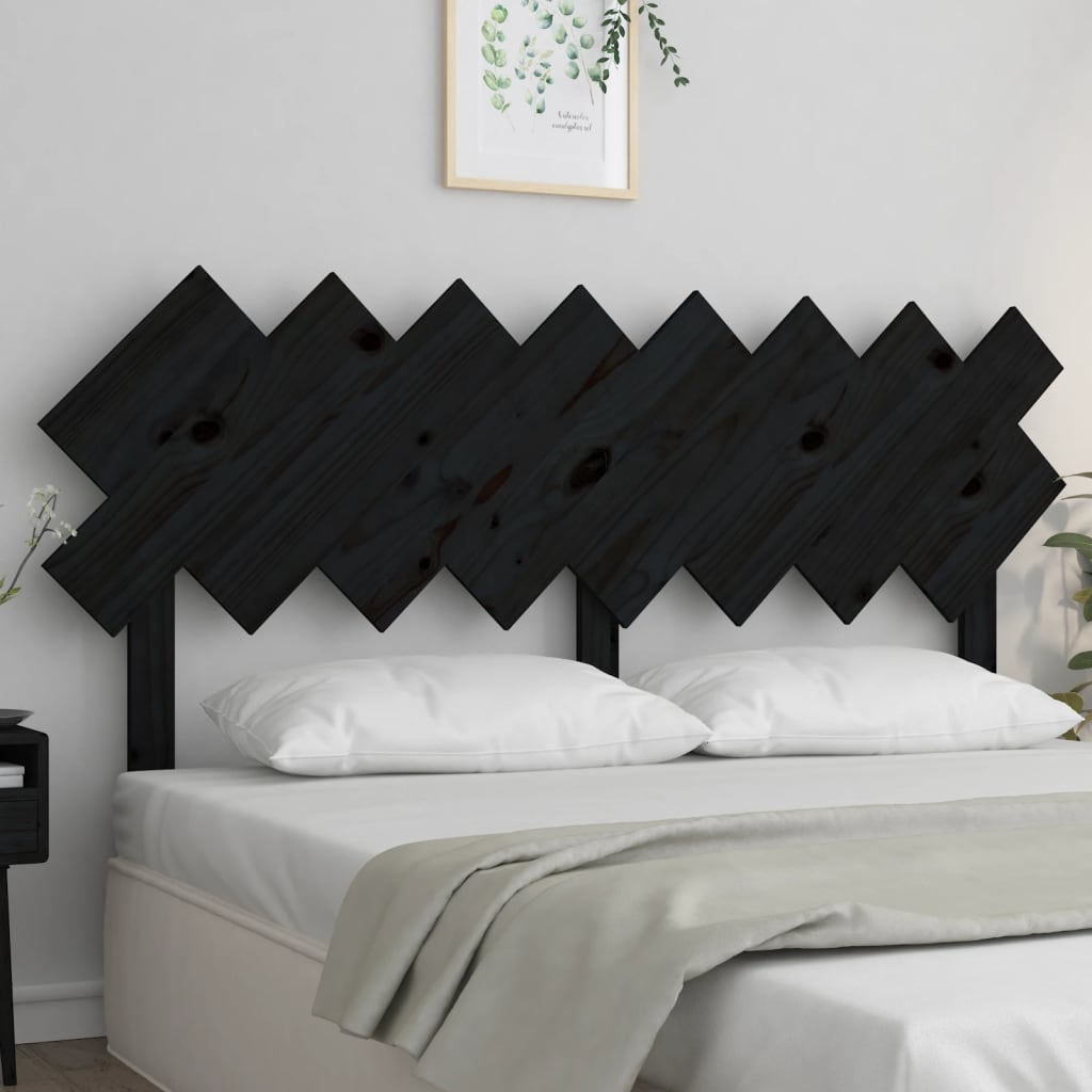 Tăblie de pat, negru, 159,5x3x80,5 cm, lemn masiv de pin - Lando