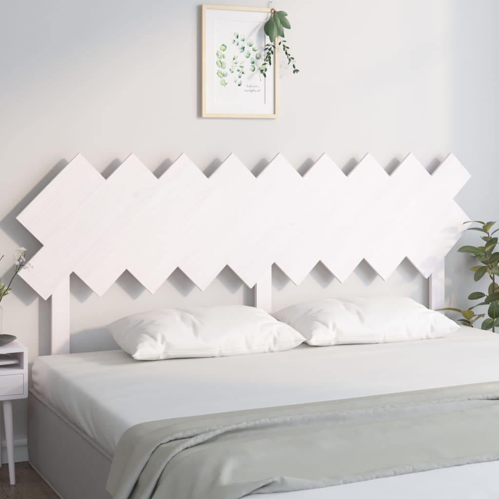 Tăblie de pat, alb, 178x3x80,5 cm, lemn masiv de pin - Lando