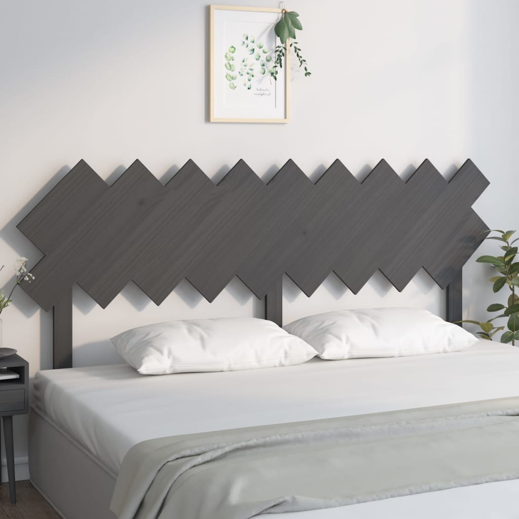 Tăblie de pat, gri, 178x3x80,5 cm, lemn masiv de pin - Lando