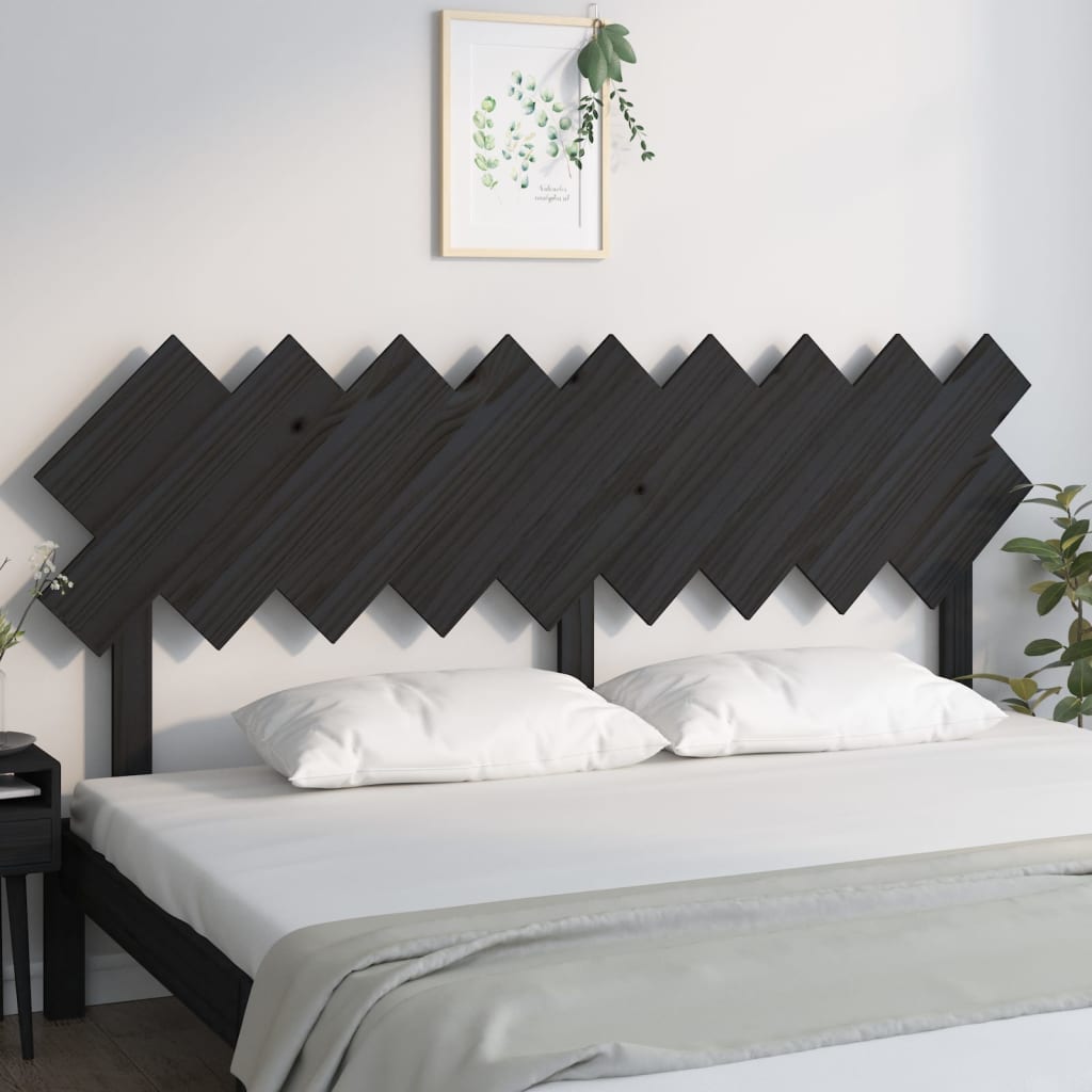 Tăblie de pat, negru, 178x3x80,5 cm, lemn masiv de pin - Lando