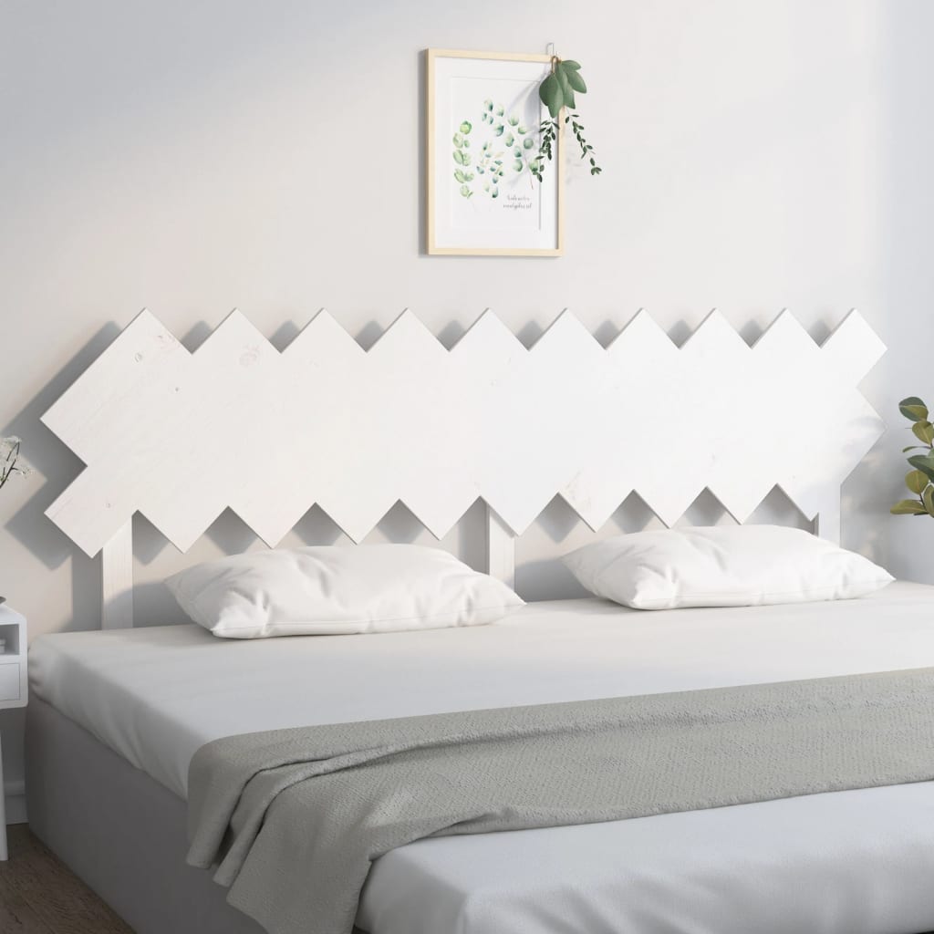 Tăblie de pat, alb, 196x3x80,5 cm, lemn masiv de pin - Lando