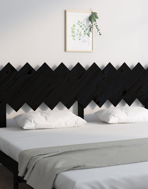 Încărcați imaginea în vizualizatorul Galerie, Tăblie de pat, negru, 196x3x80,5 cm, lemn masiv de pin - Lando
