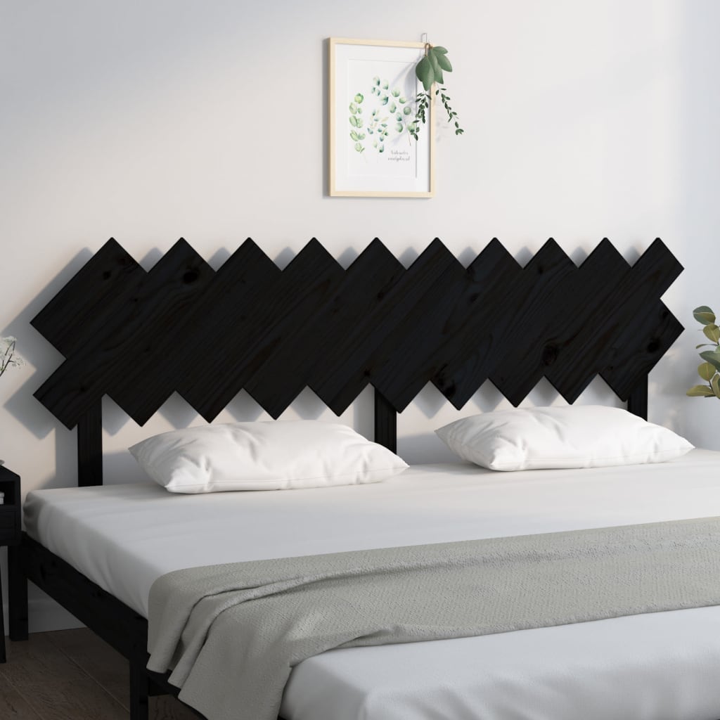Tăblie de pat, negru, 196x3x80,5 cm, lemn masiv de pin - Lando