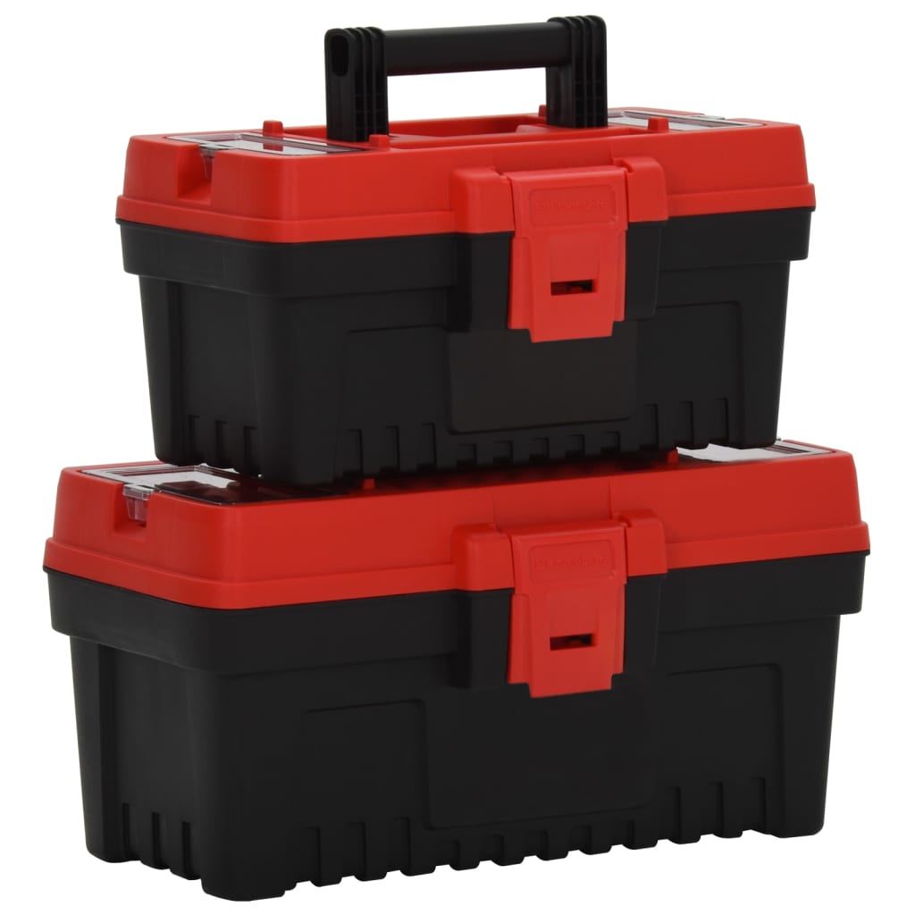 Set de cutii de scule, 2 piese, negru și roșu, polipropilenă Lando - Lando