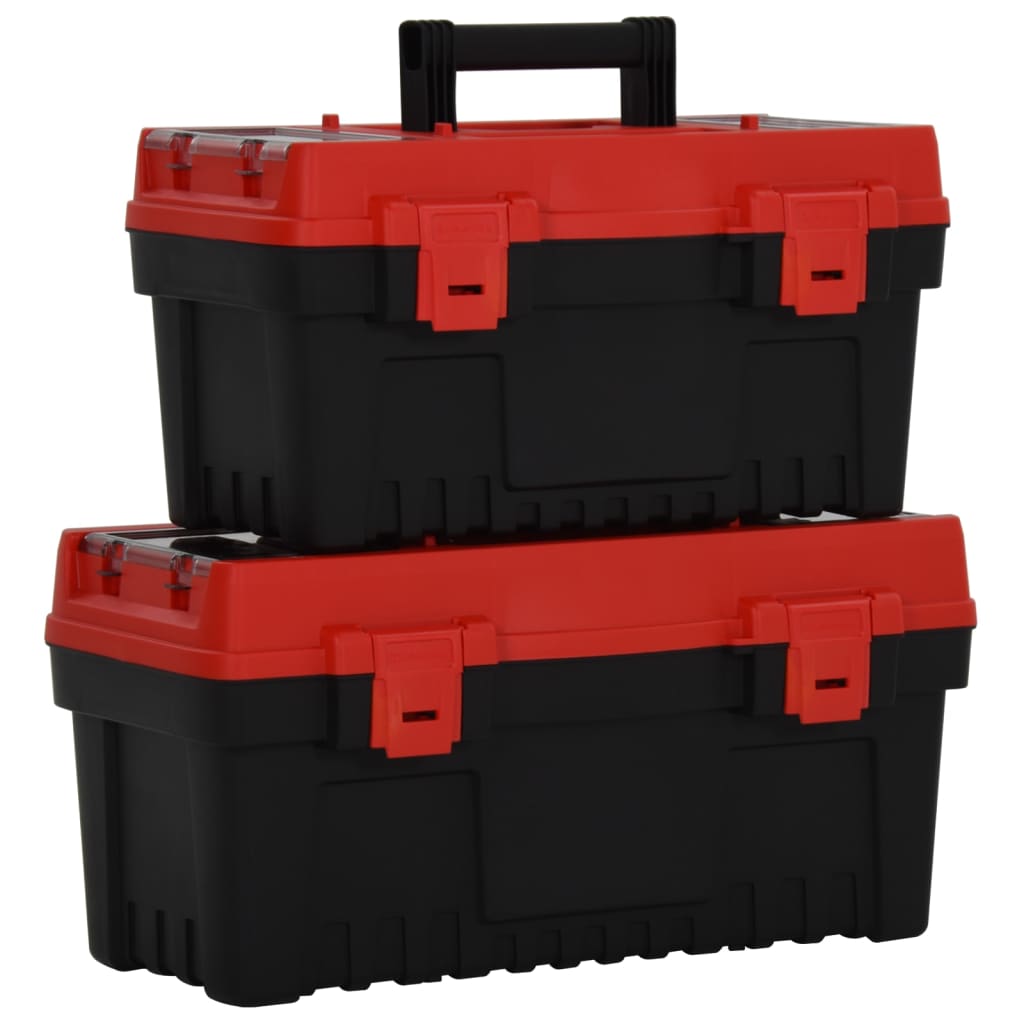 Set de cutii de scule, 2 piese, negru și roșu, polipropilenă Lando - Lando