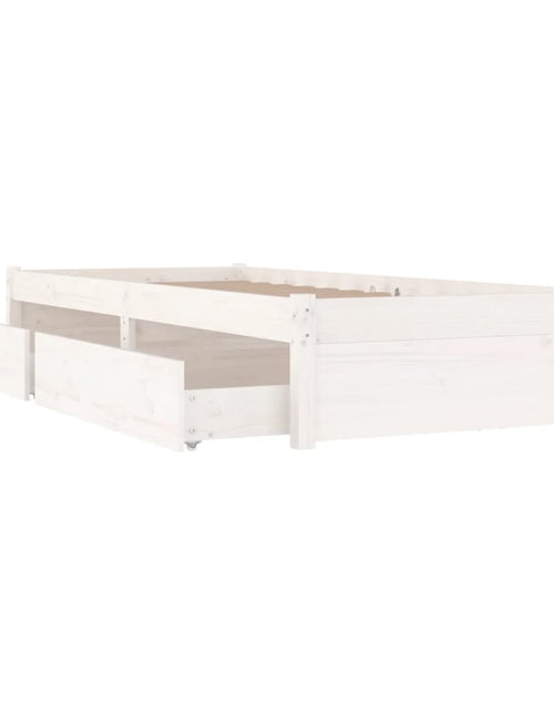 Încărcați imaginea în vizualizatorul Galerie, Cadru pat cu sertare, alb, 90x200 cm - Lando
