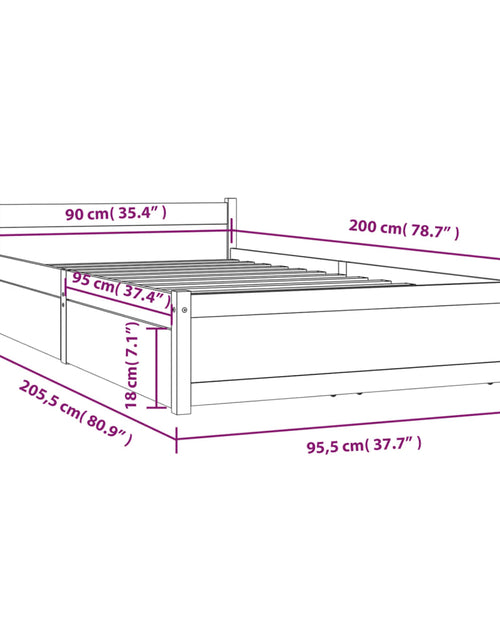 Încărcați imaginea în vizualizatorul Galerie, Cadru de pat cu sertare, alb, 90x200 cm - Lando
