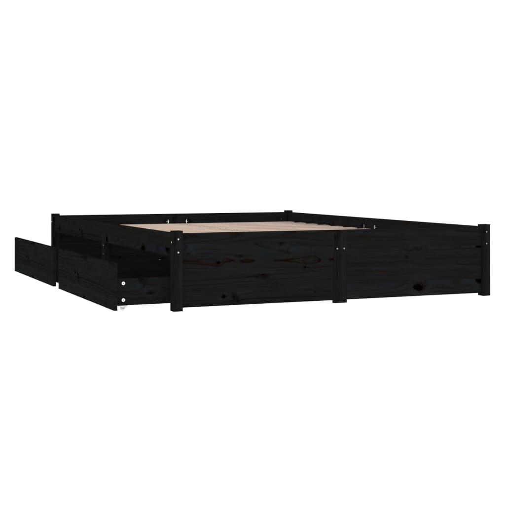 Cadru de pat Small Double 4FT, negru, 120x190 cm - Lando