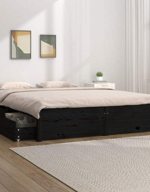 Încărcați imaginea în vizualizatorul Galerie, Cadru de pat Small Double 4FT, negru, 120x190 cm - Lando
