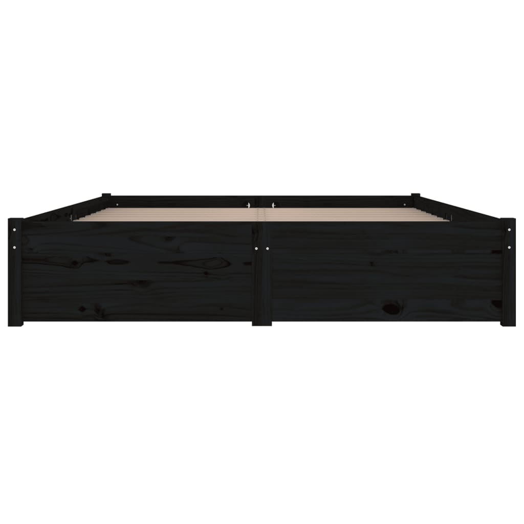 Cadru de pat cu sertare, negru, 140x190 cm - Lando