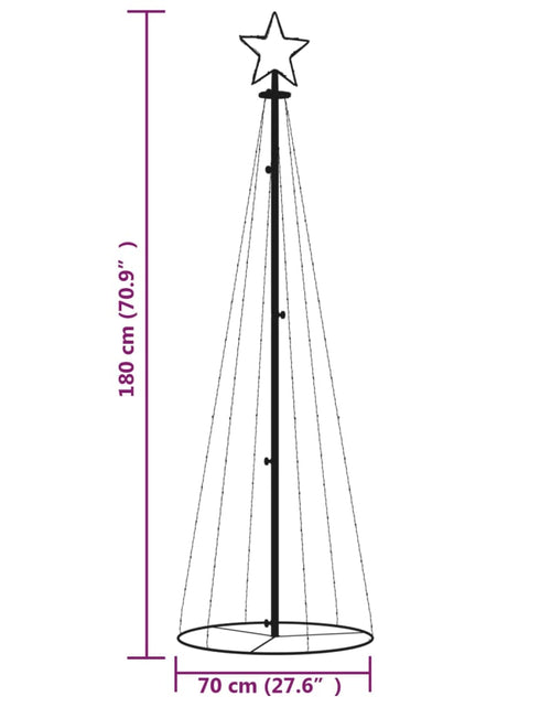 Încărcați imaginea în vizualizatorul Galerie, Brad de Crăciun conic, 108 LED-uri, alb rece, 70x180 cm - Lando
