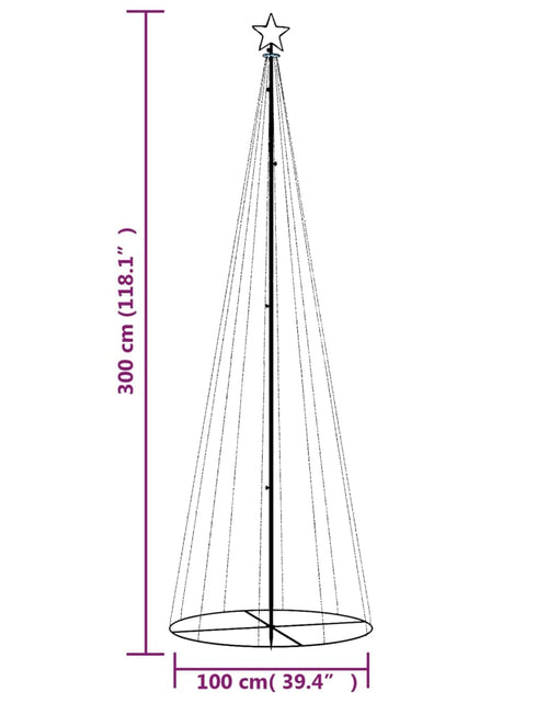 Încărcați imaginea în vizualizatorul Galerie, Brad de Crăciun conic, 310 LED-uri, alb cald, 100x300 cm - Lando
