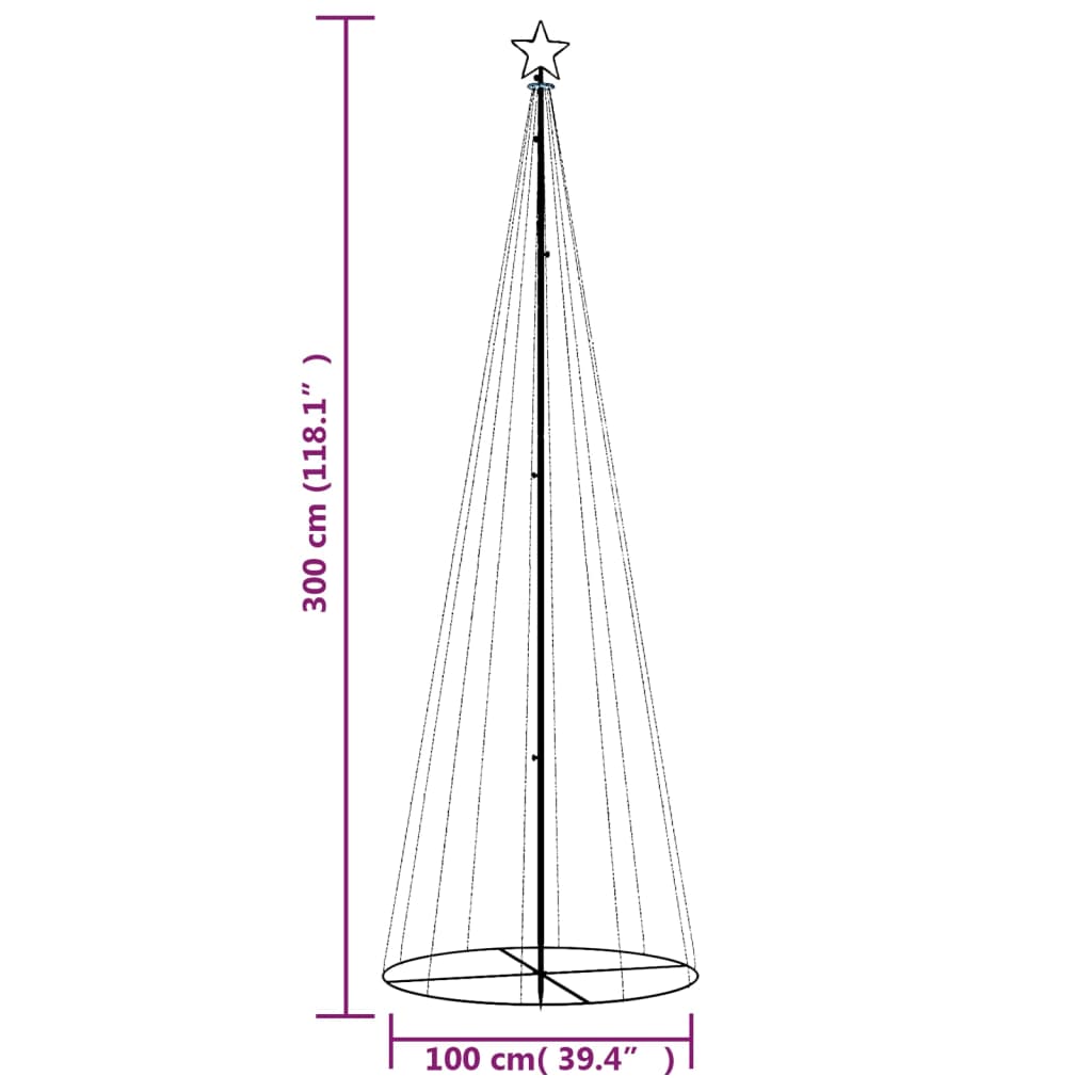 Brad de Crăciun conic, 310 LED-uri, alb cald, 100x300 cm - Lando