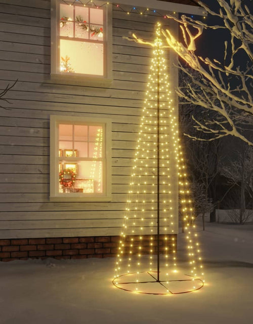 Încărcați imaginea în vizualizatorul Galerie, Brad de Crăciun conic, 310 LED-uri, alb cald, 100x300 cm - Lando
