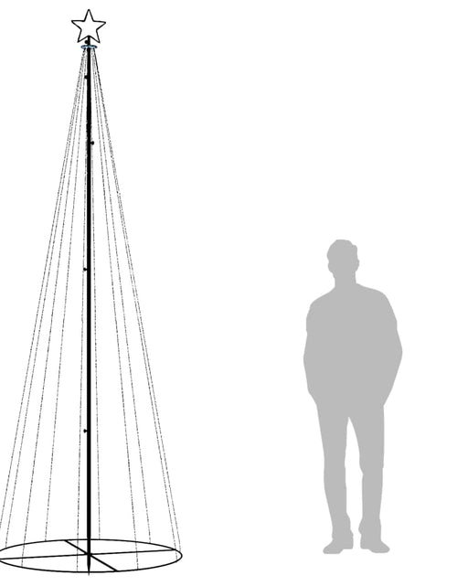 Загрузите изображение в средство просмотра галереи, Brad de Crăciun conic, 310 LED-uri, alb rece, 100x300 cm - Lando
