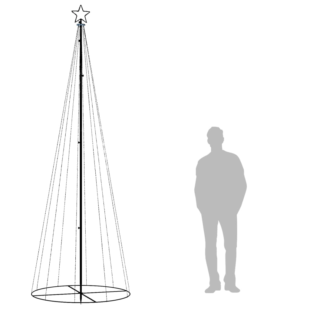 Brad de Crăciun conic, 310 LED-uri, alb rece, 100x300 cm - Lando