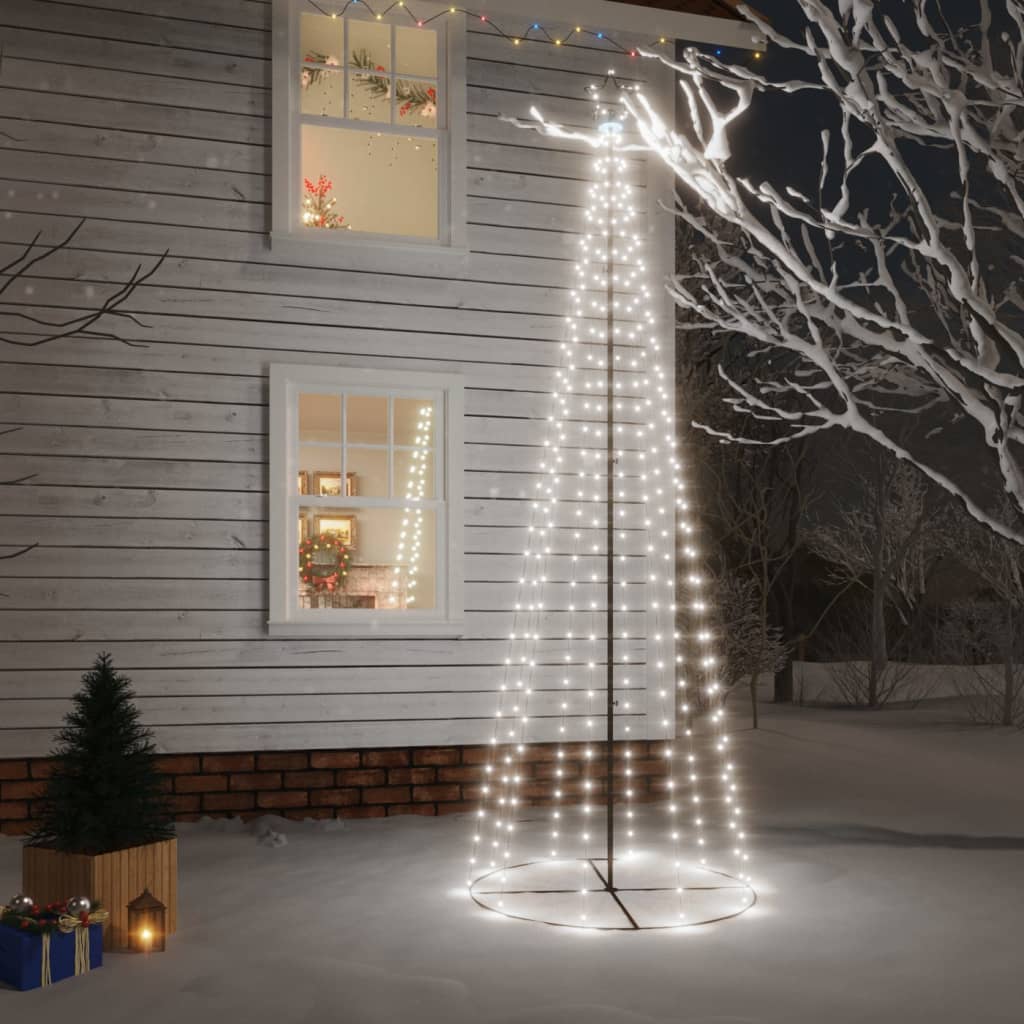 Brad de Crăciun conic, 310 LED-uri, alb rece, 100x300 cm - Lando