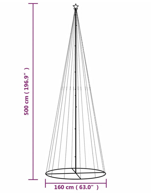 Încărcați imaginea în vizualizatorul Galerie, Brad de Crăciun conic, 732 LED-uri, alb rece, 160x500 cm Lando - Lando
