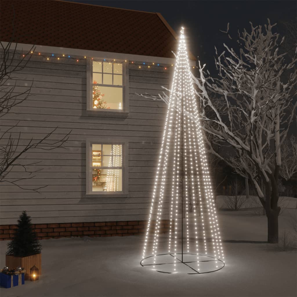 Brad de Crăciun conic, 732 LED-uri, alb rece, 160x500 cm Lando - Lando