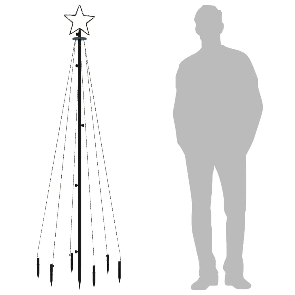 Brad de Crăciun, 108 LED-uri alb rece, 180 cm, cu țăruș - Lando