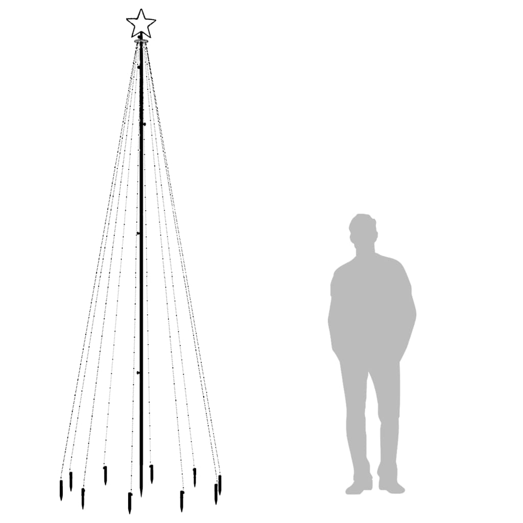 Brad de Crăciun, 310 LED-uri, alb cald, 300 cm, cu țăruș - Lando